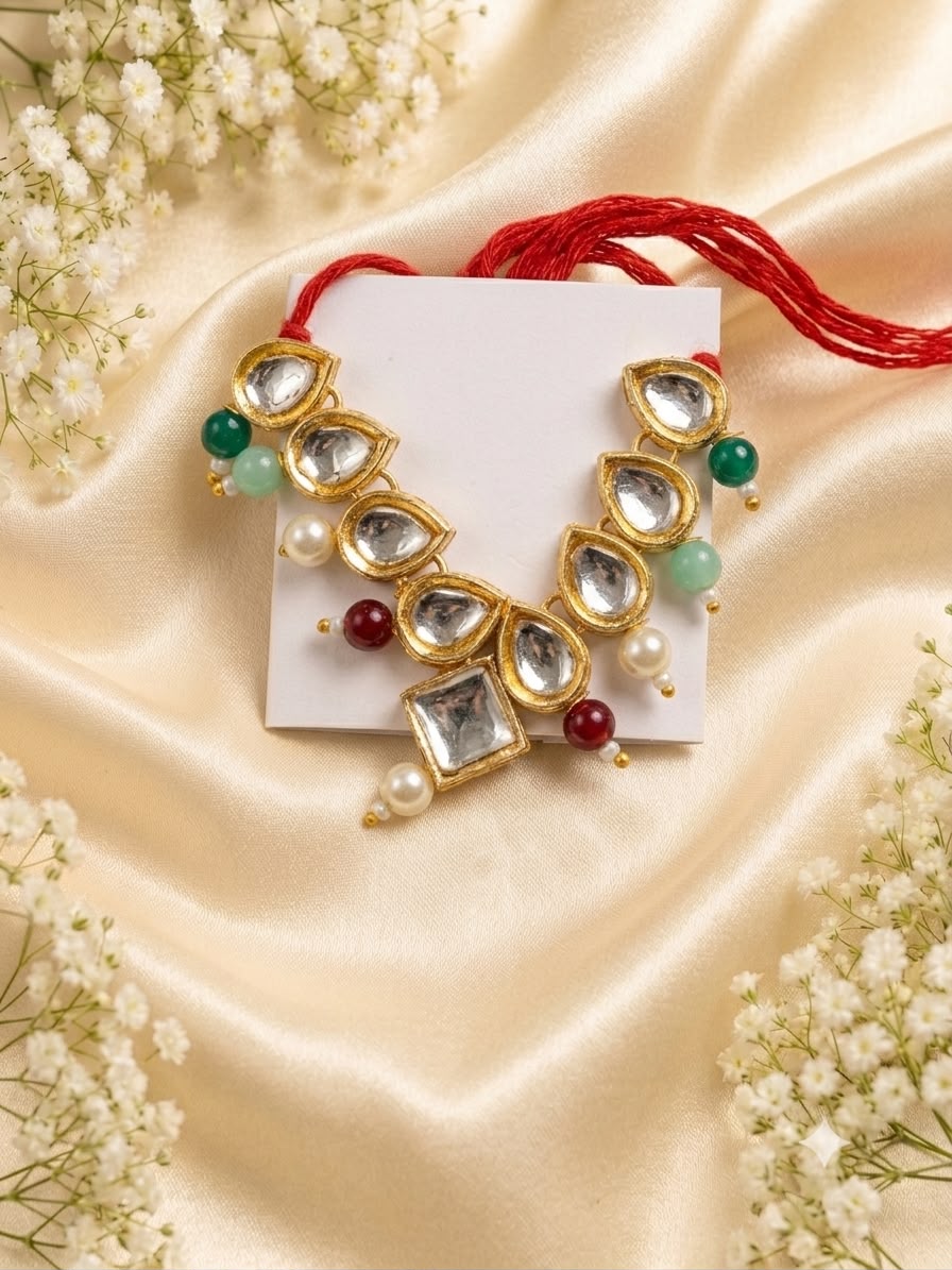 Kundan Meenakari Radha Krishna Mala – Multicolor