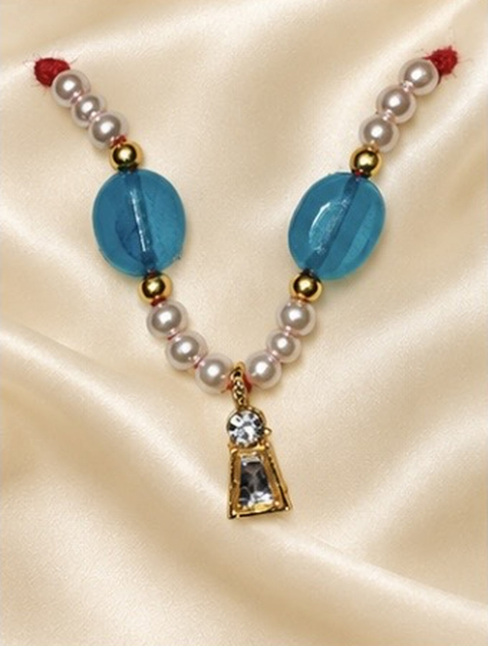 Kundan Meenakari Radha Krishna Mala – Turquoise Blue (Style 006)