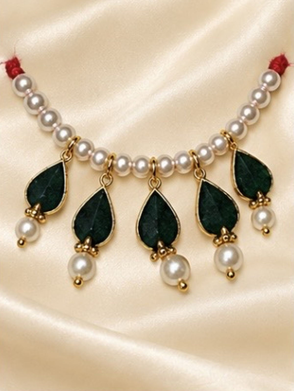 Kundan Meenakari Radha Krishna Mala – Black