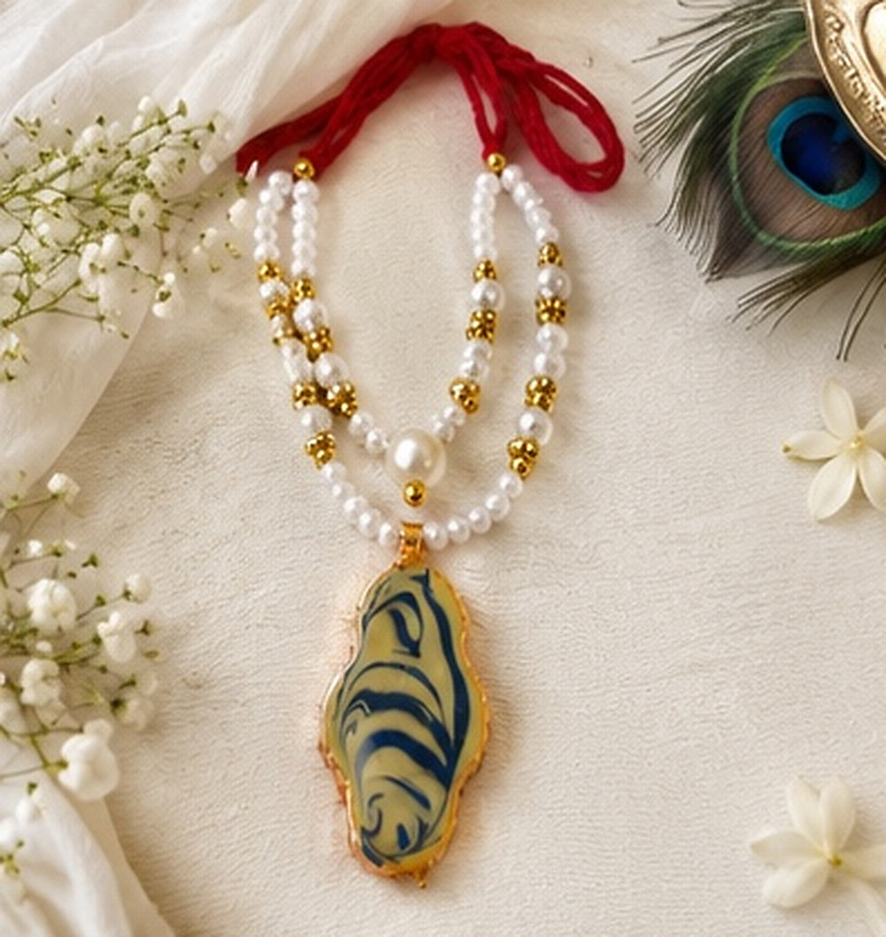 Kundan Meenakari Krishna Mala – Green & Gold