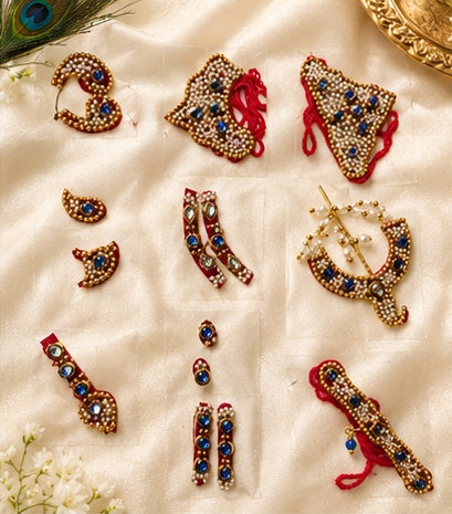 Radha Krishna Velvet Shringar Kit – Red – Design 2